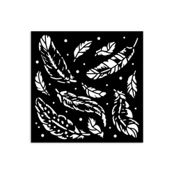 Stencil mixed Media 3D 12x12cm - Herbarium Silvae feather background - Stamperia