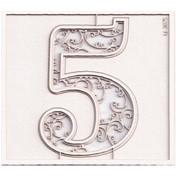 Chipboard monogram 5 - Monograce 7 cm