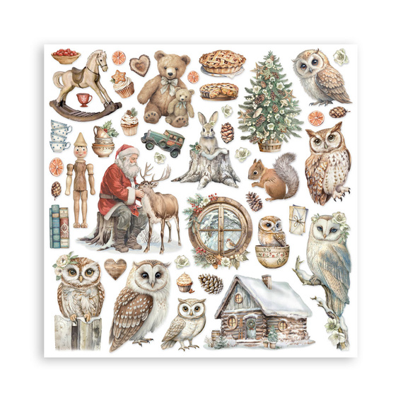 Set of 30x30 scrapbooking papers - Stamperia - The Owl's House