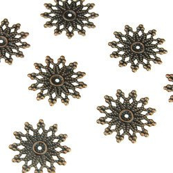 10 ANTIQUE BRONZE SUN EMBELLISHMET