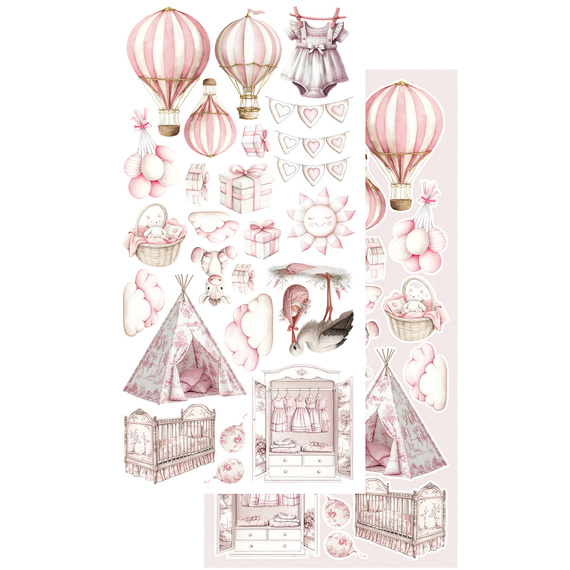 Set of 15x30 scrapbooking papers - Alchemy of Art - The Baby Girl