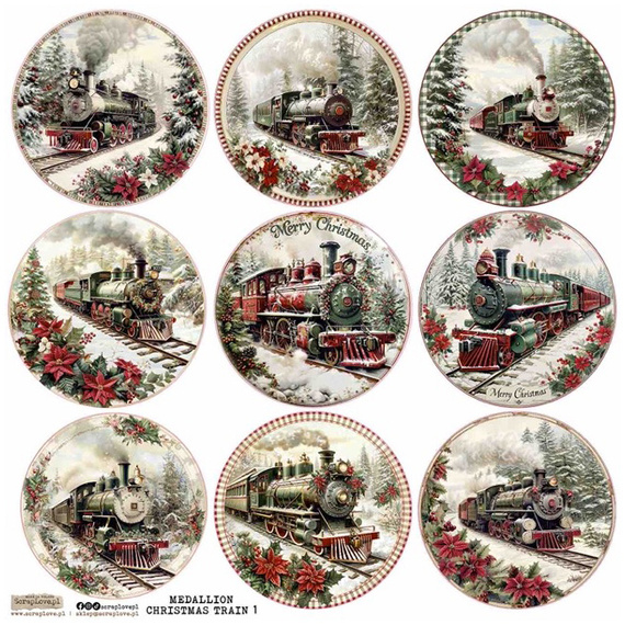 Stickers paper - ScrapLove - Medallion Christmas Train 1 - Medallion Christmas trains