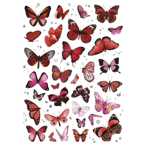 Stickers foil - Red butterflies