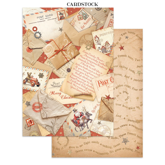 Junk Journal set of papers, stickers and elements - Gear Up For Christmas - Stamperia 