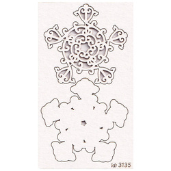 Chipboard Die Cut 2-layer snowball - Idea d'oro SC