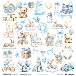Scrapbooking paper 30x30 - ScrapAndMe - Baby 05 - sheet with cut-out elements