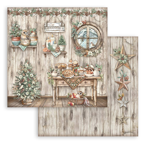 Set of 30x30 scrapbooking papers - Stamperia - The Owl's House