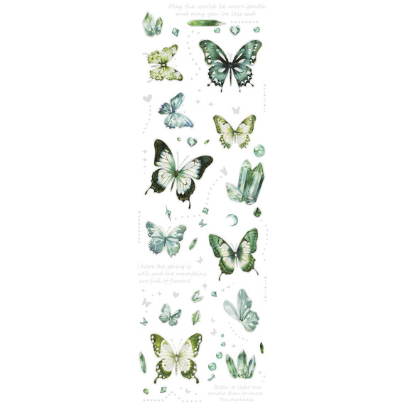 Stickers foil - Green butterflies