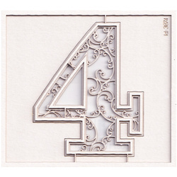Chipboard monogram 4 - Monograce - 7 cm