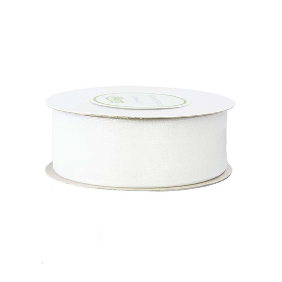 Ribbon / ribbon organza white 25mm x 23m