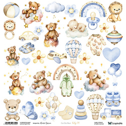 Scrapbooking paper 30x30 - ScrapAndMe - Baby 08 - sheet with cut-out elements