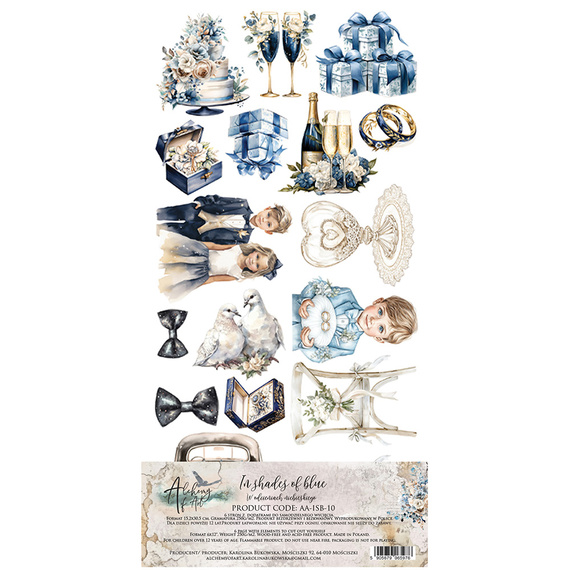 Set of 15x30 scrapbooking papers - Alchemy of Art -  In shades of blue