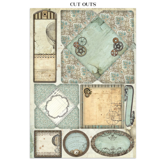 Junk Journal set of papers, stickers and elements - Voyages Fantastiques - Stamperia 