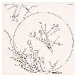 Chipboard round frame with plants - Herbal Phoenix Collection