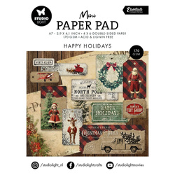 A7 set of papers with scrapbooking elements - Happy Holidays