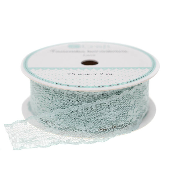 Lace ribbon - DP Craft - mint 2.5cm x 2m