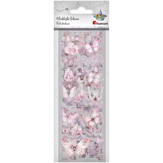 Stickers foil - Pink butterflies