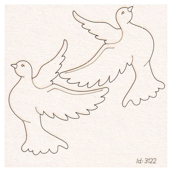 Chipboard big pigeons - 2 pcs