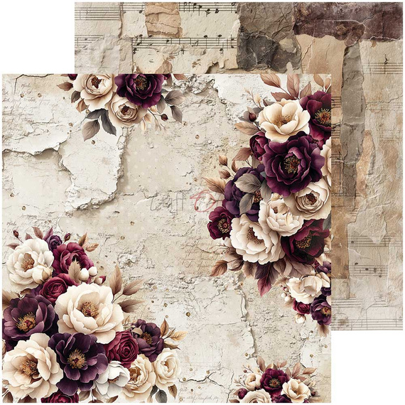 Set of scrapbooking papers 20x20 - Craft o'clock - Plum & Caramel mix