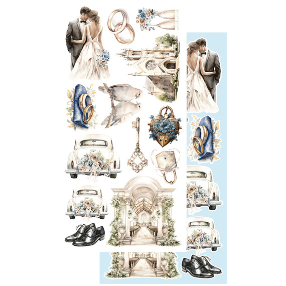 Set of 15x30 scrapbooking papers - Alchemy of Art -  In shades of blue
