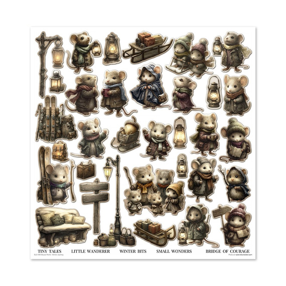 Set of scrapbooking papers 30x30 -  Mouse World - Winter Journey - Itd Collection