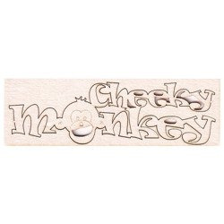  Chipboard Cheeky monkey - lettering 2,5 x 8 cm