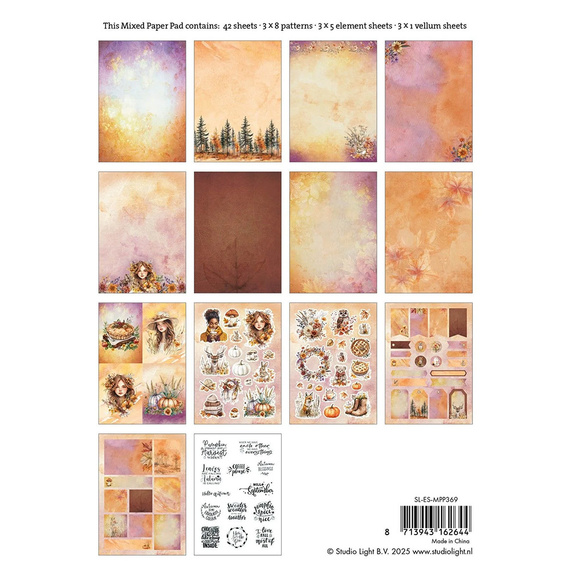 Set of scrapbooking papers with A5 elements - StudioLight - Cozy Autumn