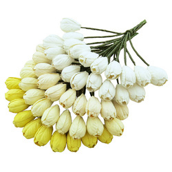 50 MIXED WHITE/CREAM TONE MULBERRY PAPER TULIP FLOWERS