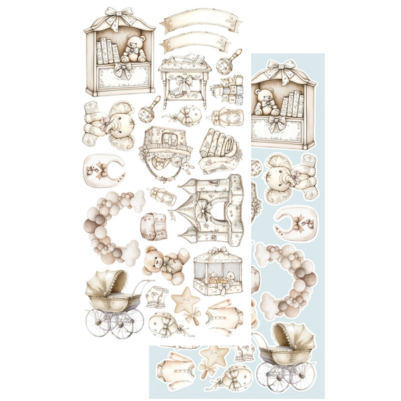 Set of 15x30 scrapbooking papers - Alchemy of Art - The Baby Boy