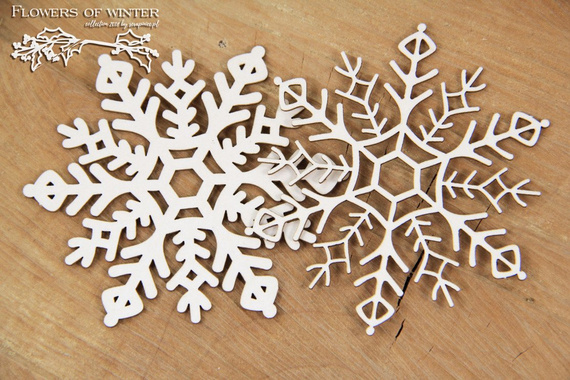 Chipboard - Flowers of Winter - 2 - layers Snowflake 