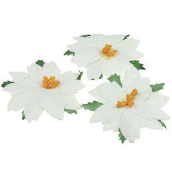 25 LARGE WHITE MULBERRY PAPER POINSETTIAS