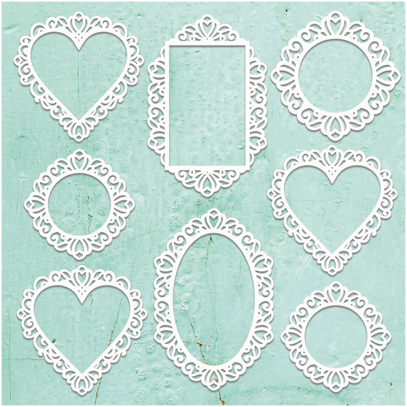 Cardboard Mintay Chippies - Dekor Chipboard - Decorative Frames