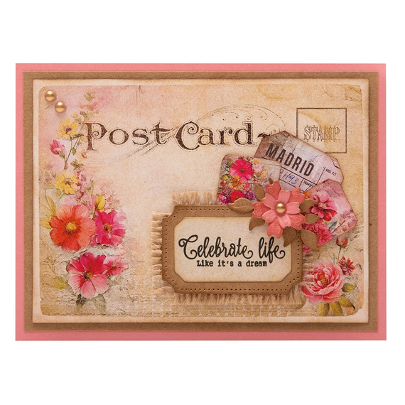 A7 set of papers with scrapbooking elements - Blooming Nature