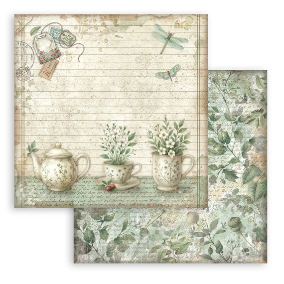 Scrapbooking Craft Papier Set 20x20 - Stamperia - Herbarium Silvae