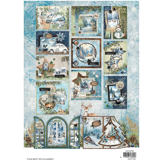 Set of scrapbooking papers with A4 elements - Winter Wonderland