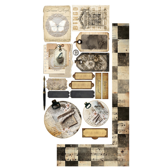 Set of 15x30 scrapbooking papers - Alchemy of Art - In silence, old times