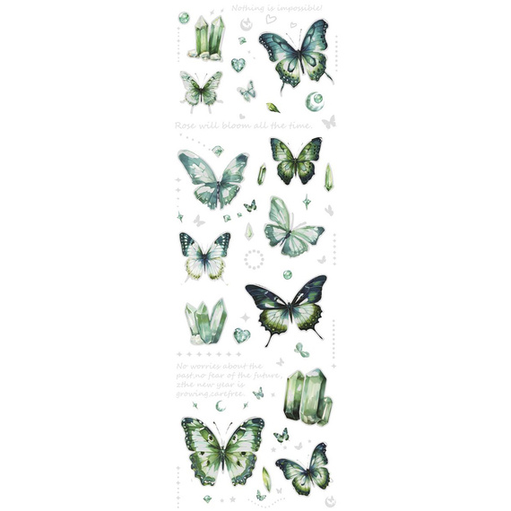 Stickers foil - Green butterflies