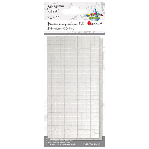3D Foam Cubes - 7,5 x 7,5 mm - 3 mm - for Scrapbooking & Crafts