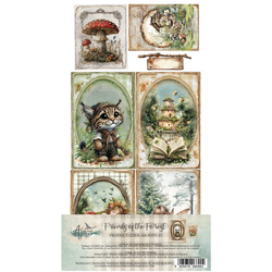 Set of 15x30 scrapbooking papers - Alchemy of Art - Friends of the Forest, animals