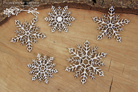 Chipboard - Flowers of Winter - Snowflakes