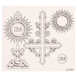 Chipboard - ornament set - cross, monstrance, host