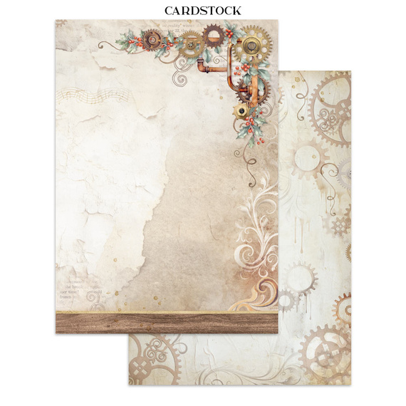 Junk Journal set of papers, stickers and elements - Gear Up For Christmas - Stamperia 