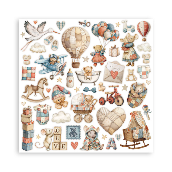 Set of scrapbooking papers 30x30 - Baby - Stamperia