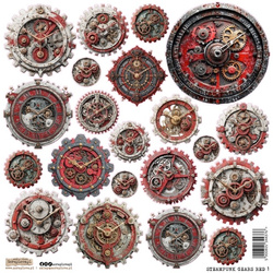 Stickers paper - ScrapLove - Steampunk Gears Red 1