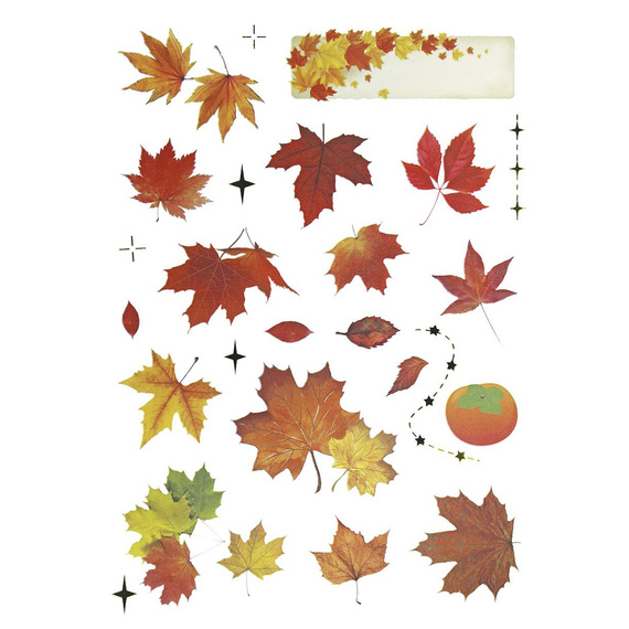 Stickers foil - Leaves, mushrooms, squirrels