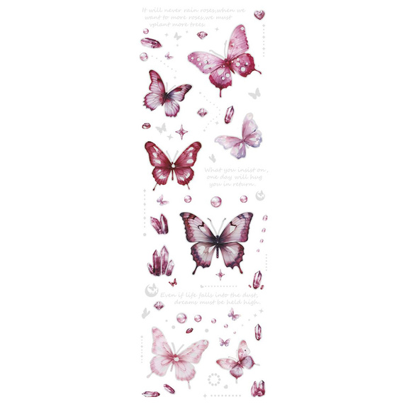 Stickers foil - Pink butterflies
