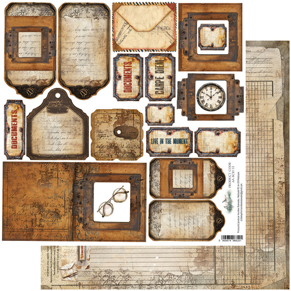 Scrapbooking paper 30x30 - Alchemy of Art - extras to be cut out - Behind Closed Doors