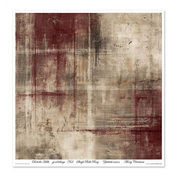 Set of scrapbooking papers 30x30 - Winter's Tale in red