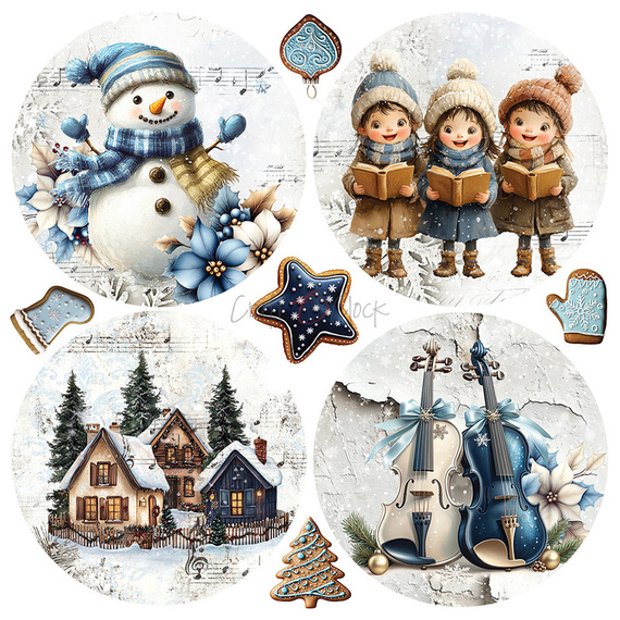 Set of scrapbooking papers 15x15 - Craft o'clock - Jolly Season