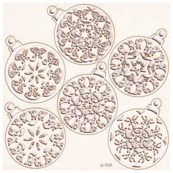 Chipboard Christmas set of openwork baubles (6 pcs)- Kaleidoscope